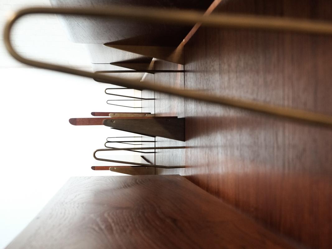 Midcentury Danish Wall System in Teak and Brass by Finn Juhl for Bovirke 5