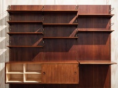 Midcentury Danish Wall System in Teak and Brass by Finn Juhl for Bovirke