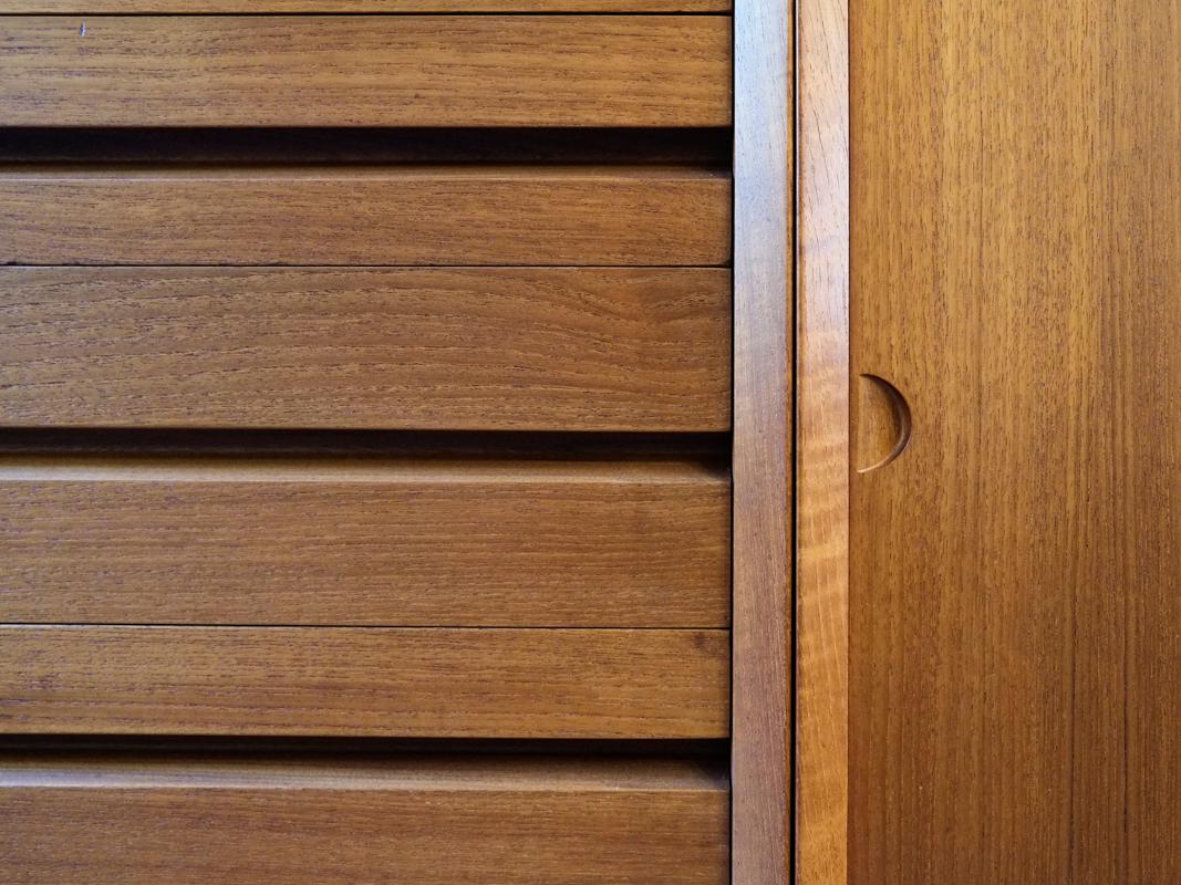 Midcentury Danish wall system in teak CADO by Poul Cadovius 3