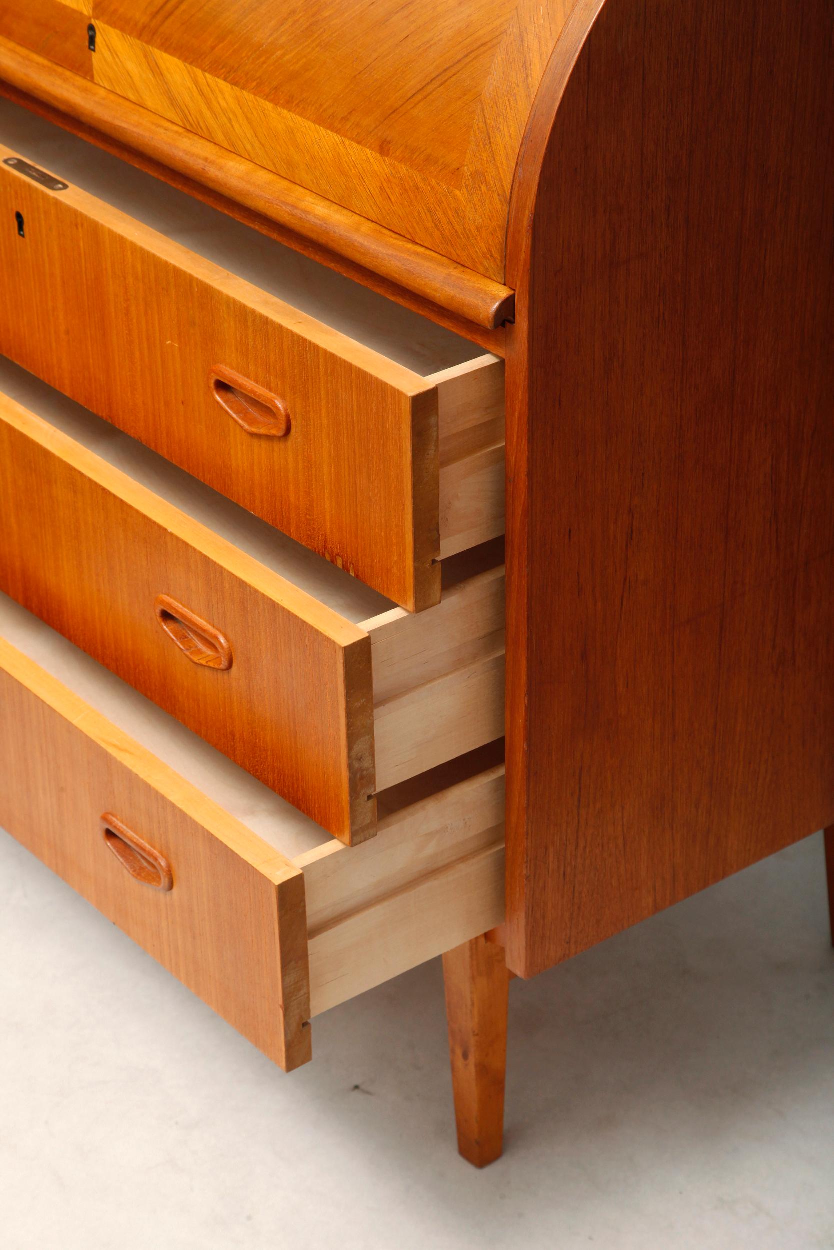 Midcentury Danish Writing or Secretary Desk, Teak, 1960s For Sale 9