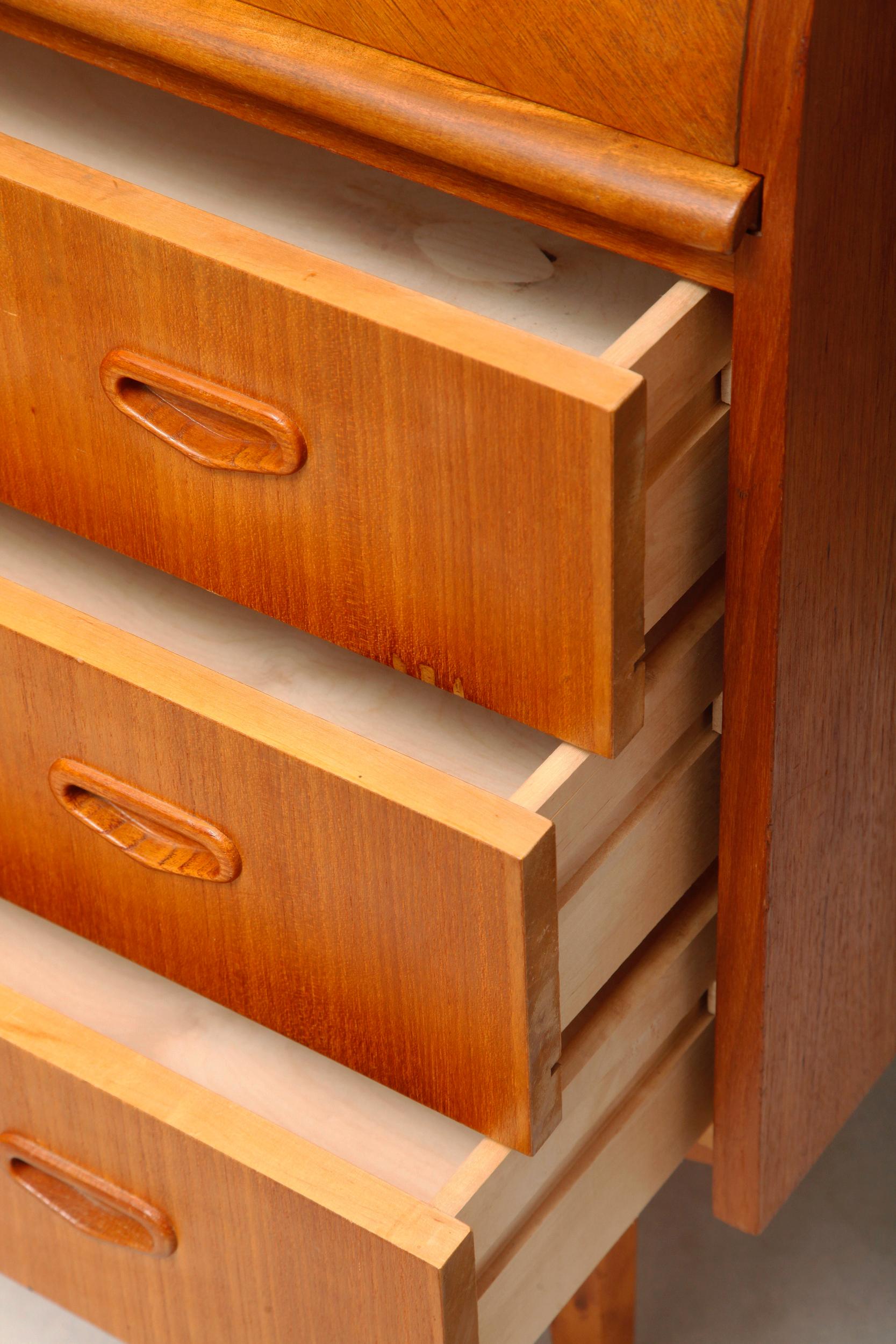 Midcentury Danish Writing or Secretary Desk, Teak, 1960s For Sale 11