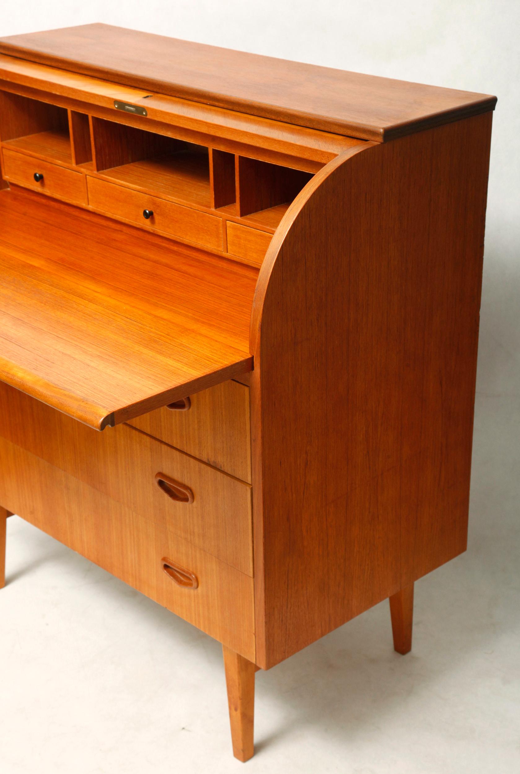Midcentury Danish Writing or Secretary Desk, Teak, 1960s For Sale 13
