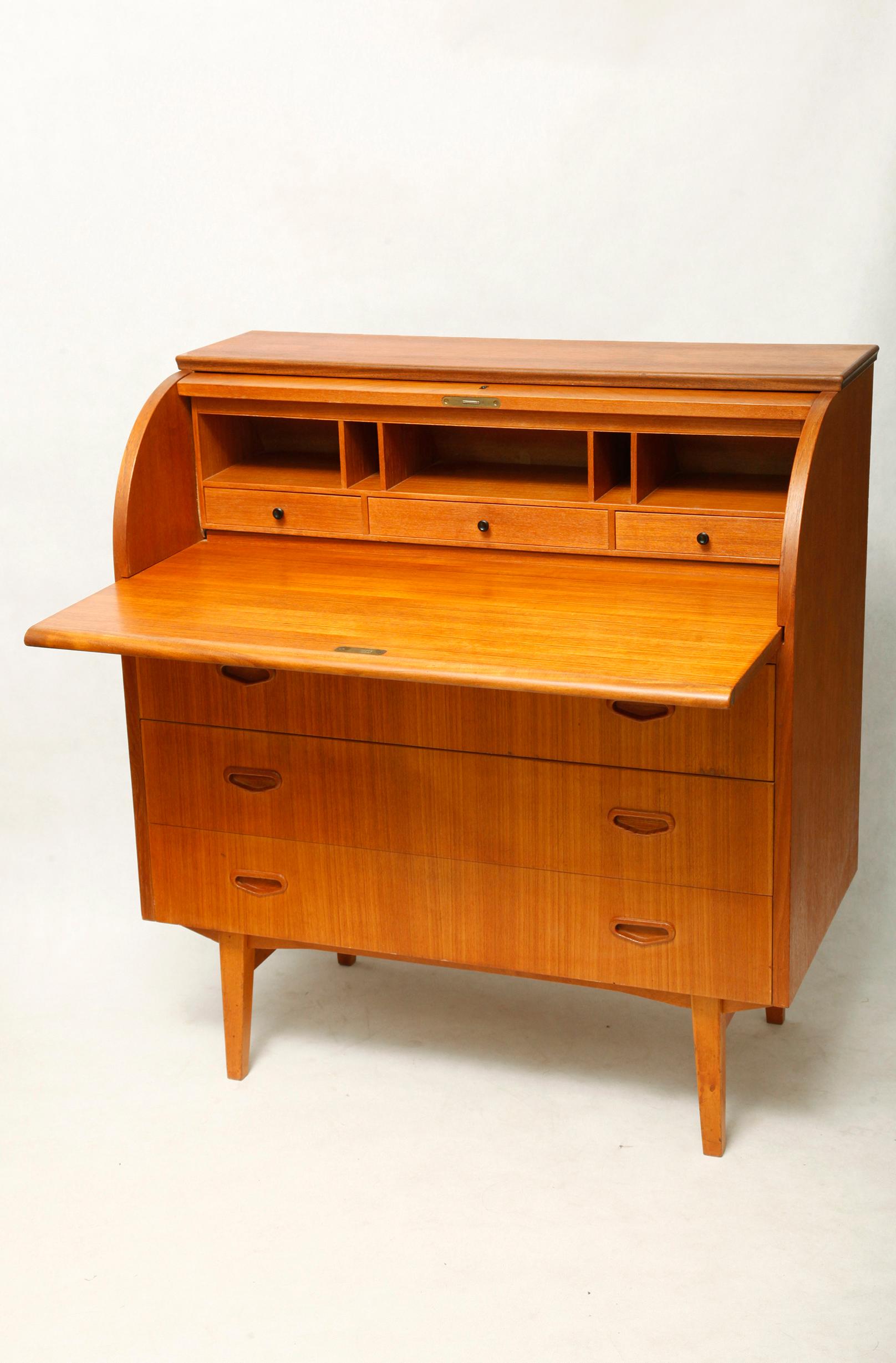 Midcentury Danish Writing or Secretary Desk, Teak, 1960s For Sale 2