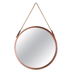 Midcentury Dark Brown Frame Mirror, Italy, 1960s