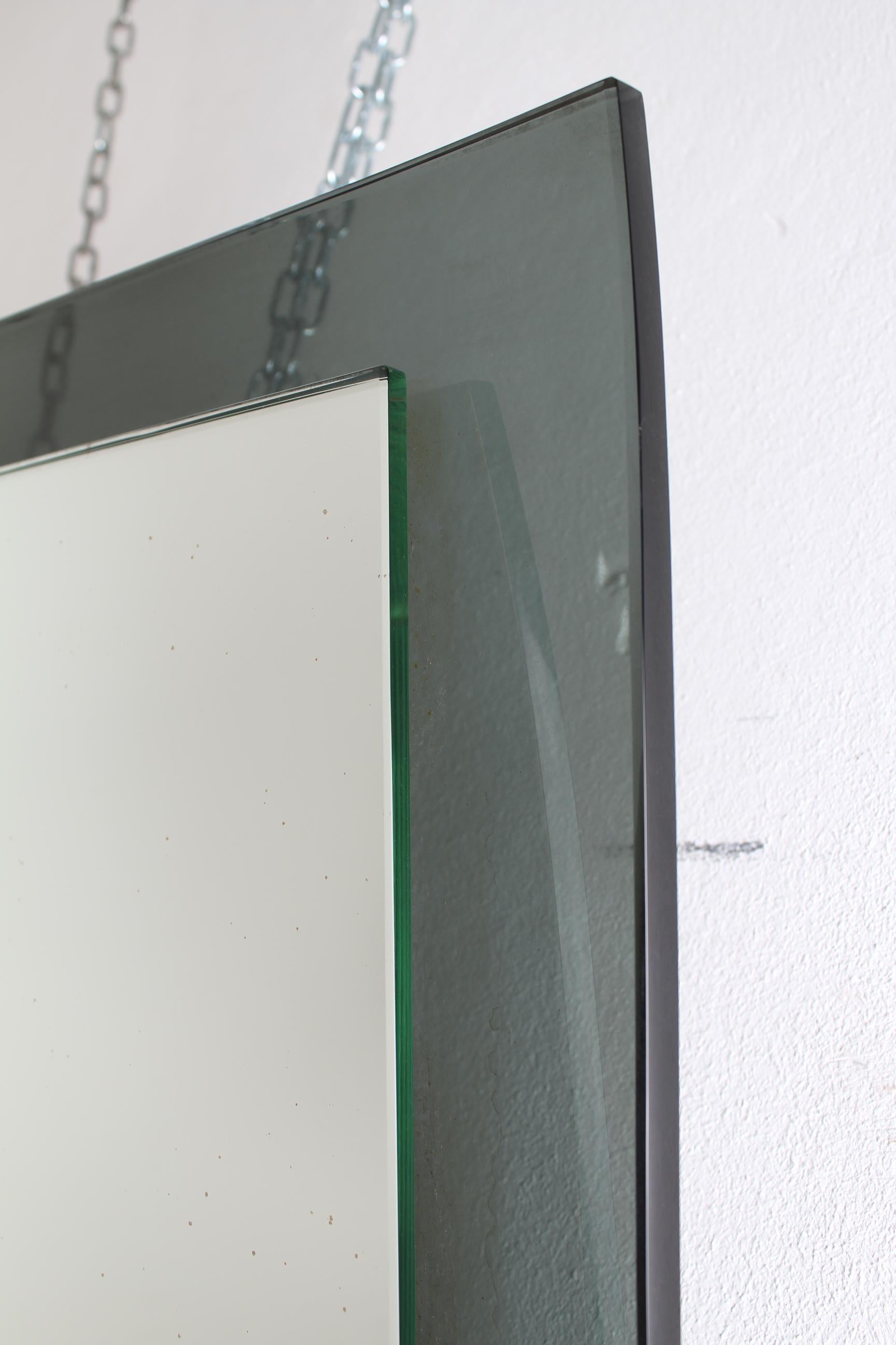 Italian Midcentury Dark Green Murano Glass Max Ingrand  Mirror, 1950