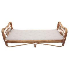Midcentury Daybed in Bamboo with New Boucle Mattress, 1950s
