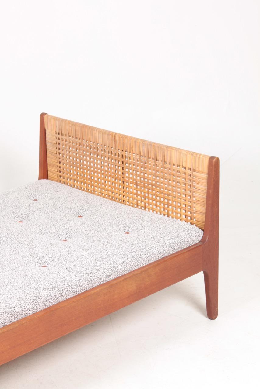 Danish Midcentury Daybed in Teak and Cane, Made in Denmark, 1960s