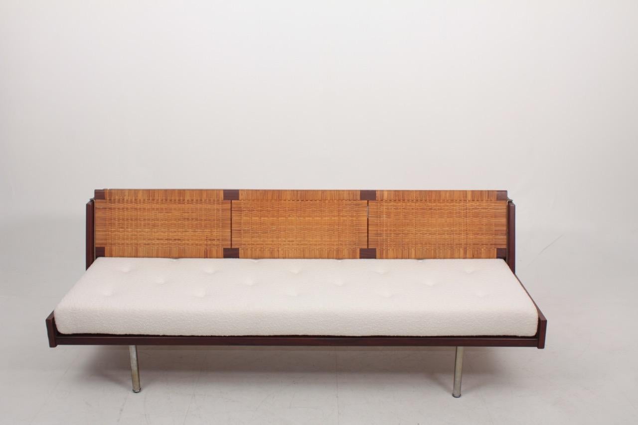 Scandinavian Modern Midcentury Daybed in Teak and Cane by Hans J. Wegner, Made in Denmark