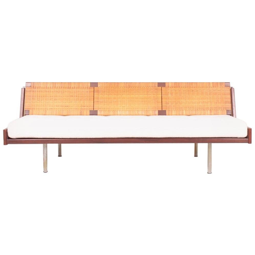 Midcentury Daybed in Teak and Cane by Hans J. Wegner, Made in Denmark