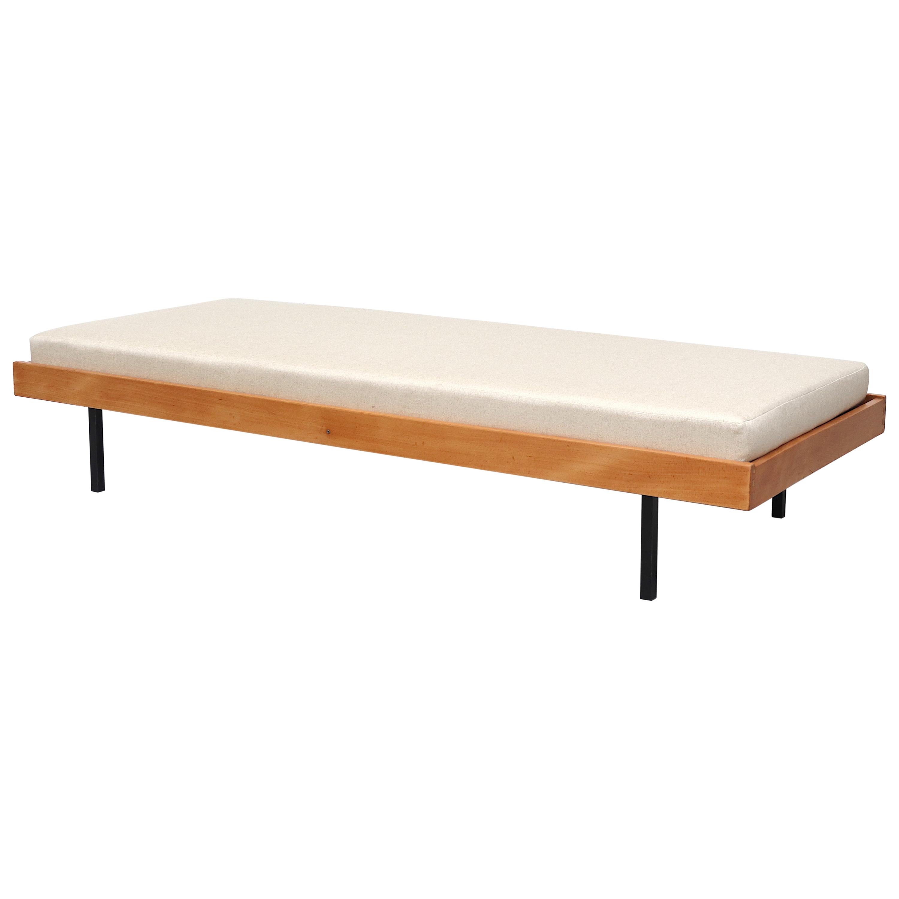 Midcentury Daybed with Bone Upholstered Mattress