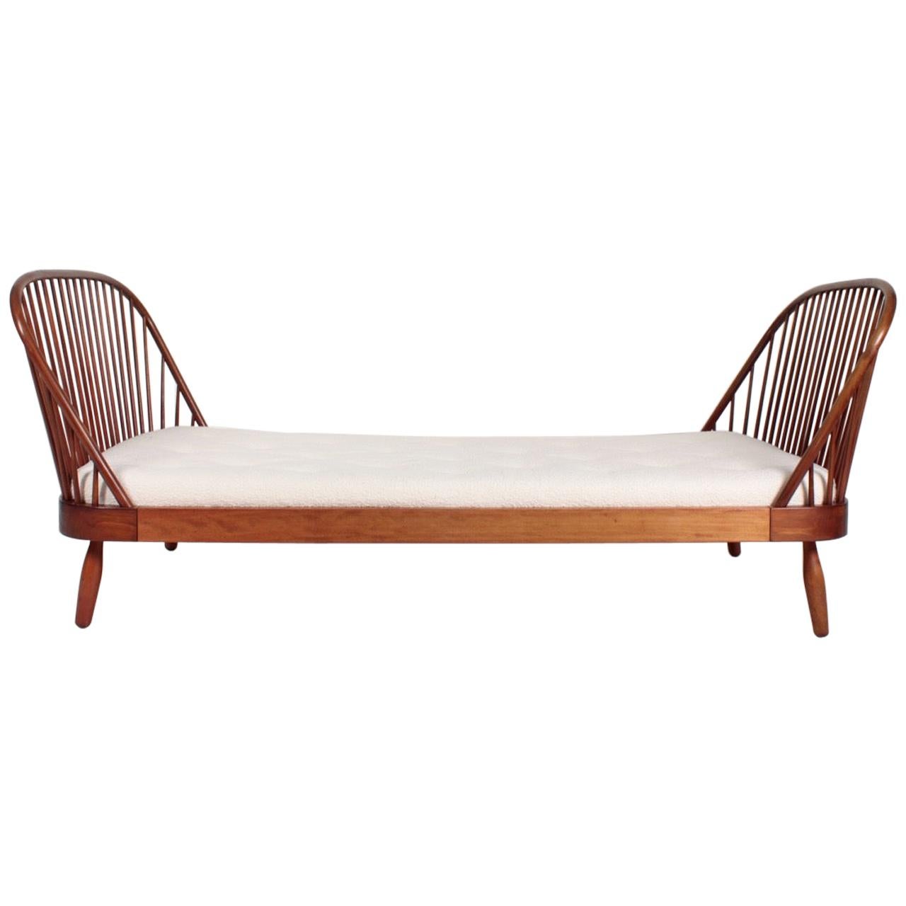 Midcentury Daybed with Boucle Mattress Designed by Frode Holm, 1940s
