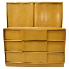 Midcentury Deck Top Sculptura 2 pc. Dresser Chest by Heywood Wakefield