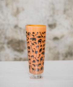 Vase décoré du milieu du siècle dernier par Ettore Sottsass pour Egizia, Italie 1980