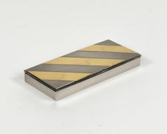 Scatola decorativa di metà secolo in acciaio, ottone e acrilico di Noel BC, Italia, anni '70