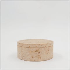 Dekorative Schachtel aus Travertin im Enzo Mari-Stil, Italien 1970er Jahre