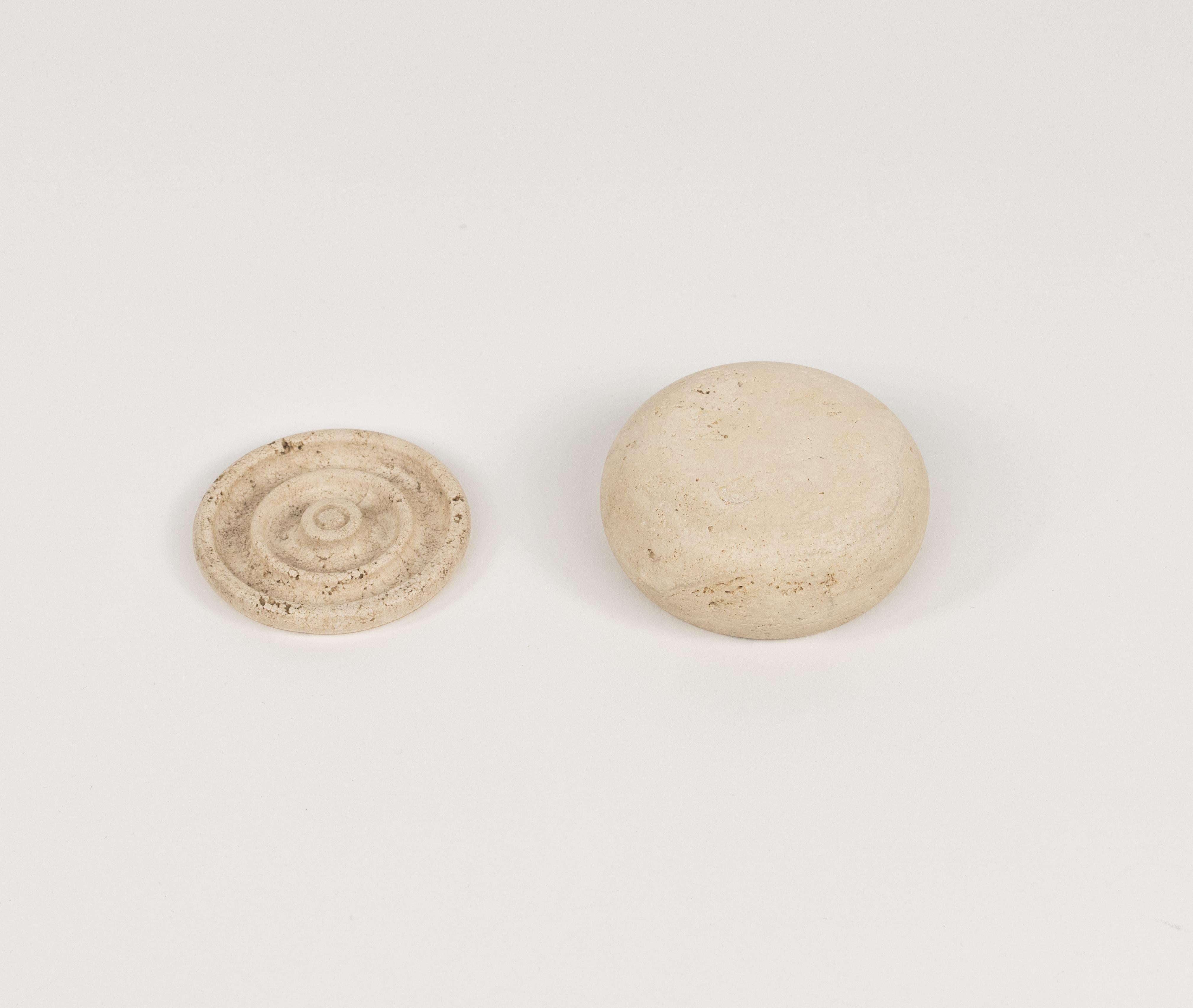 Midcentury Decorative Box in Travertine Fratelli Mannelli Style, Italy 1970s 4