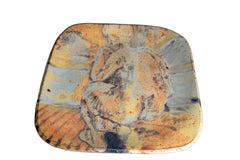 Midcentury Decorative Grès Porcelain Stoneware Plate, Centerpiece