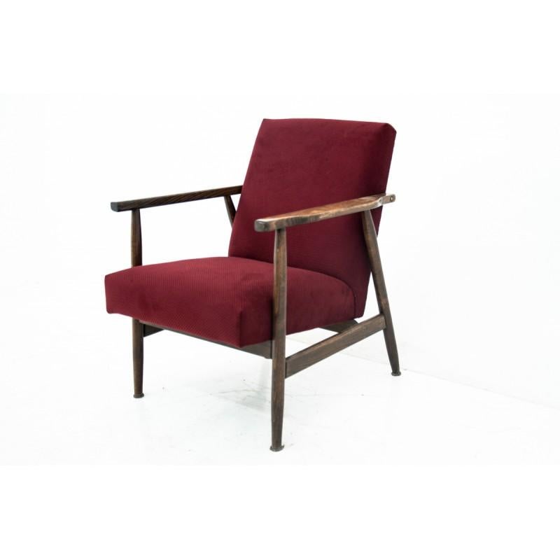 Polish Midcentury Deep Red Retro Armchairs from 1960s
