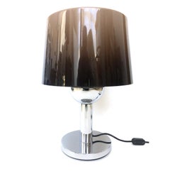 Midcentury Degradé Lucite and Chromed Table Lamp by Lumica, 1970s