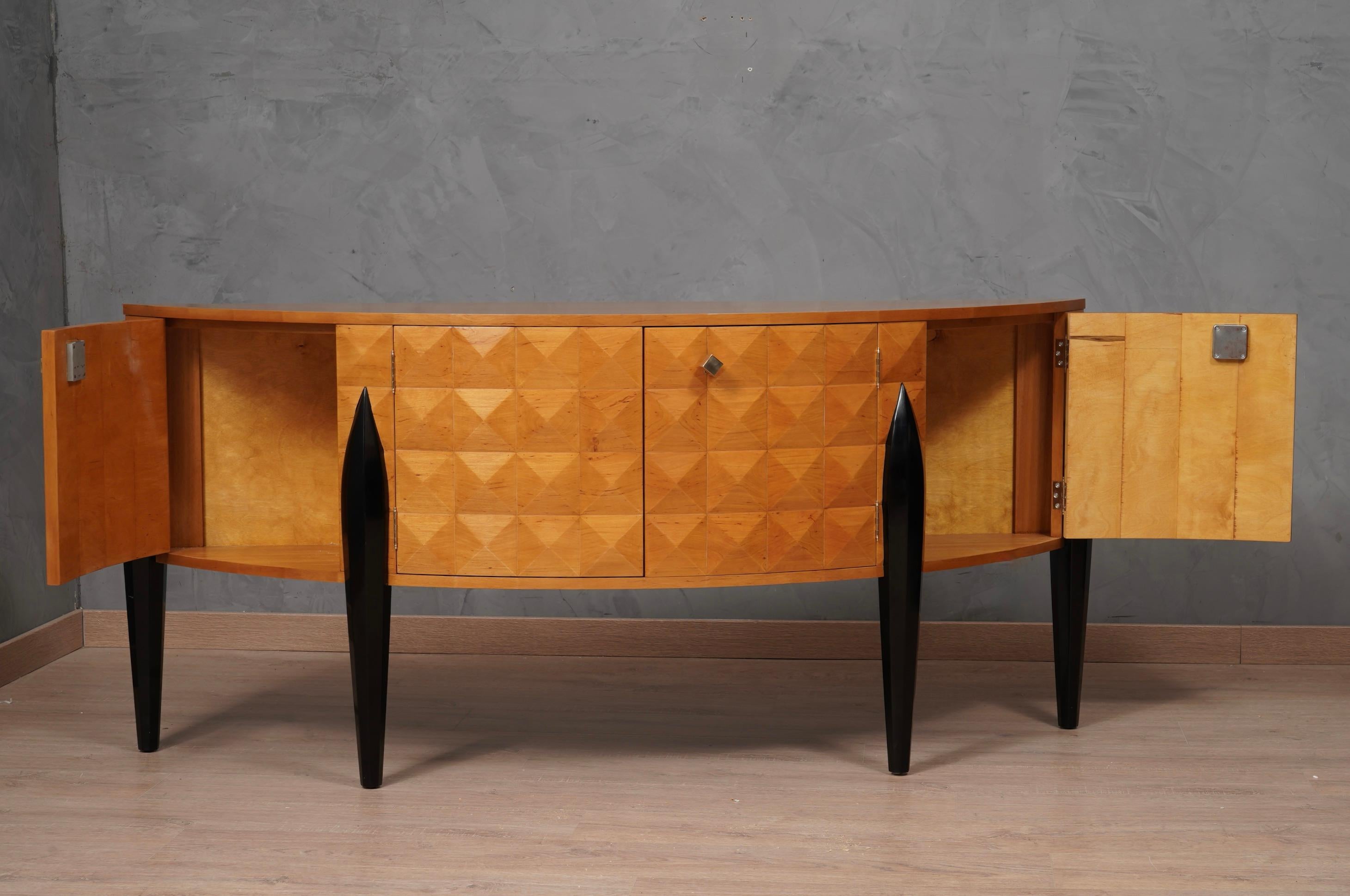 Late 20th Century Midcentury Demilune Cherry Wood Sideboard, 1970