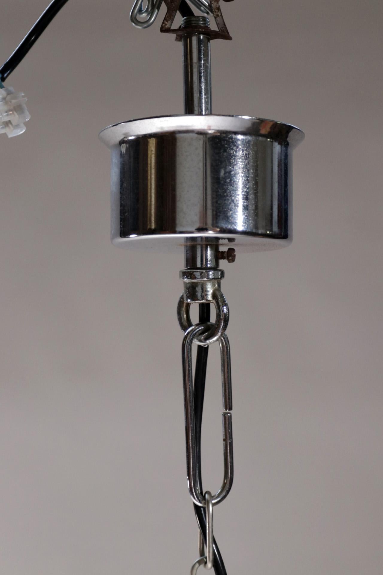Midcentury Design 5-Arm Gaetano Sciolari Ceiling Lamp Chandelier Chrome For Sale 5