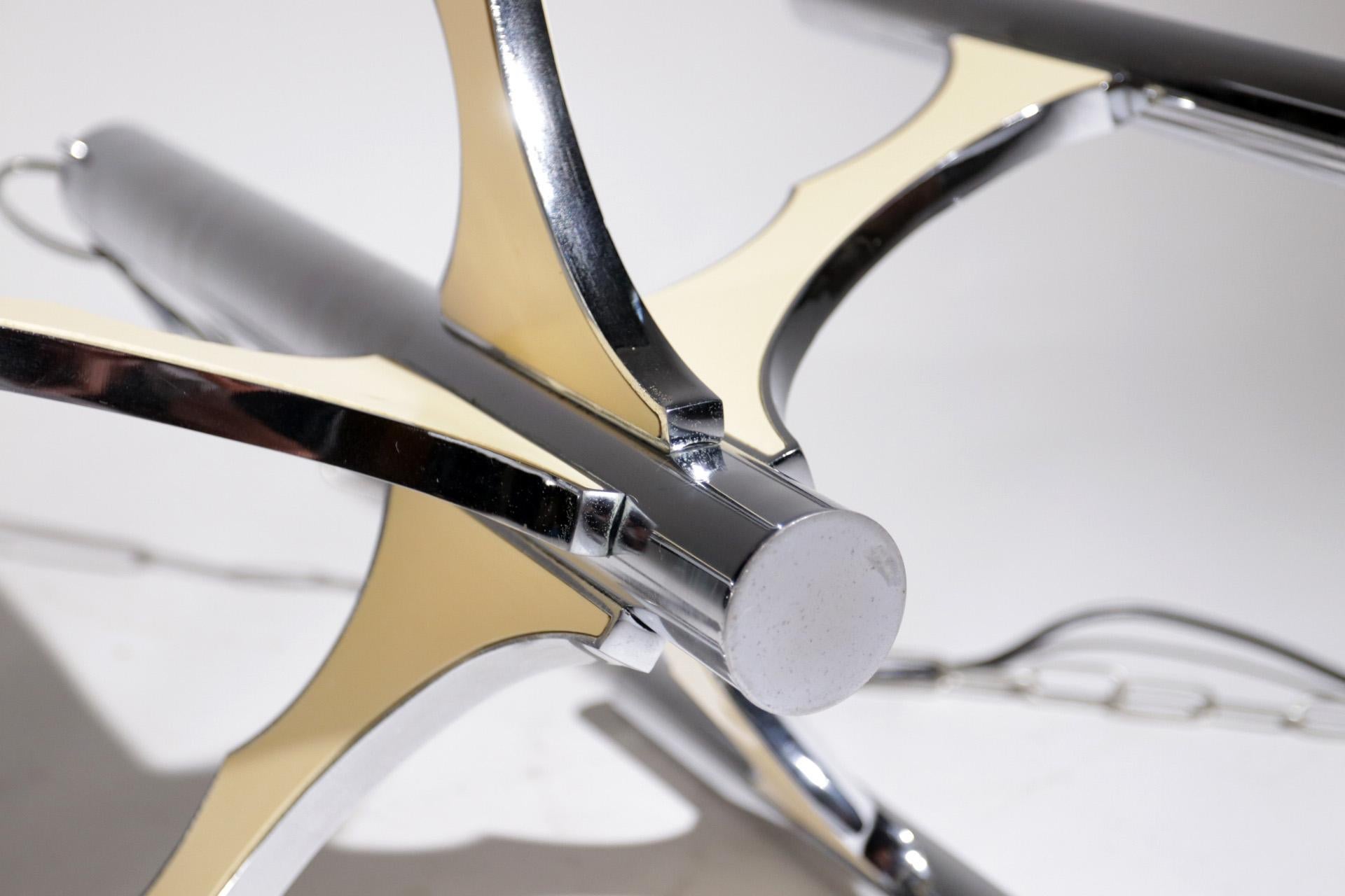 Lampadario da soffitto a 5 bracci di Gaetano Sciolari, design del Medioevo, cromo in vendita 9