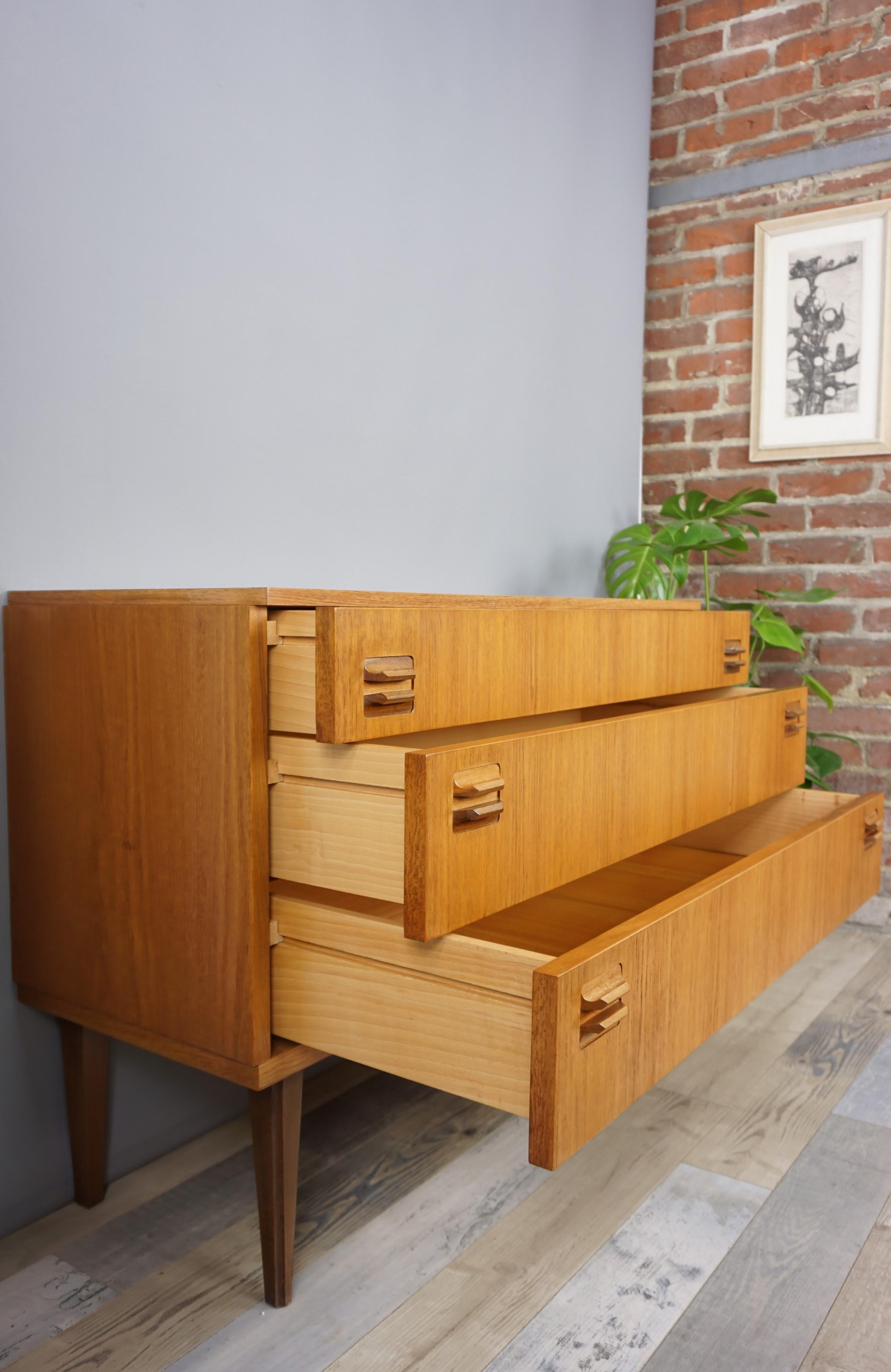 Mid-20th Century Midcentury Design and Danish Look Teak Wooden Chest of Drawers