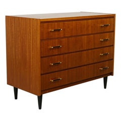 Midcentury Design and Danish Look Teak Wooden Chest of Drawers