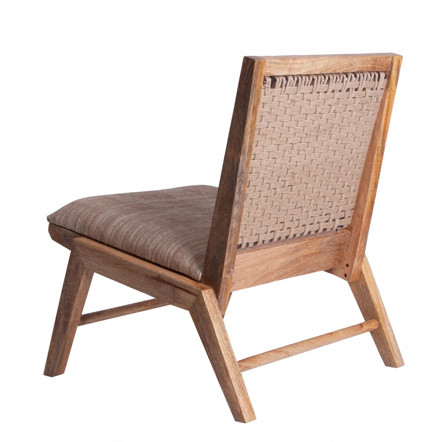 Midcentury Design and Danish Look Wooden and Rope Lounge Armchair In New Condition In Tourcoing, FR