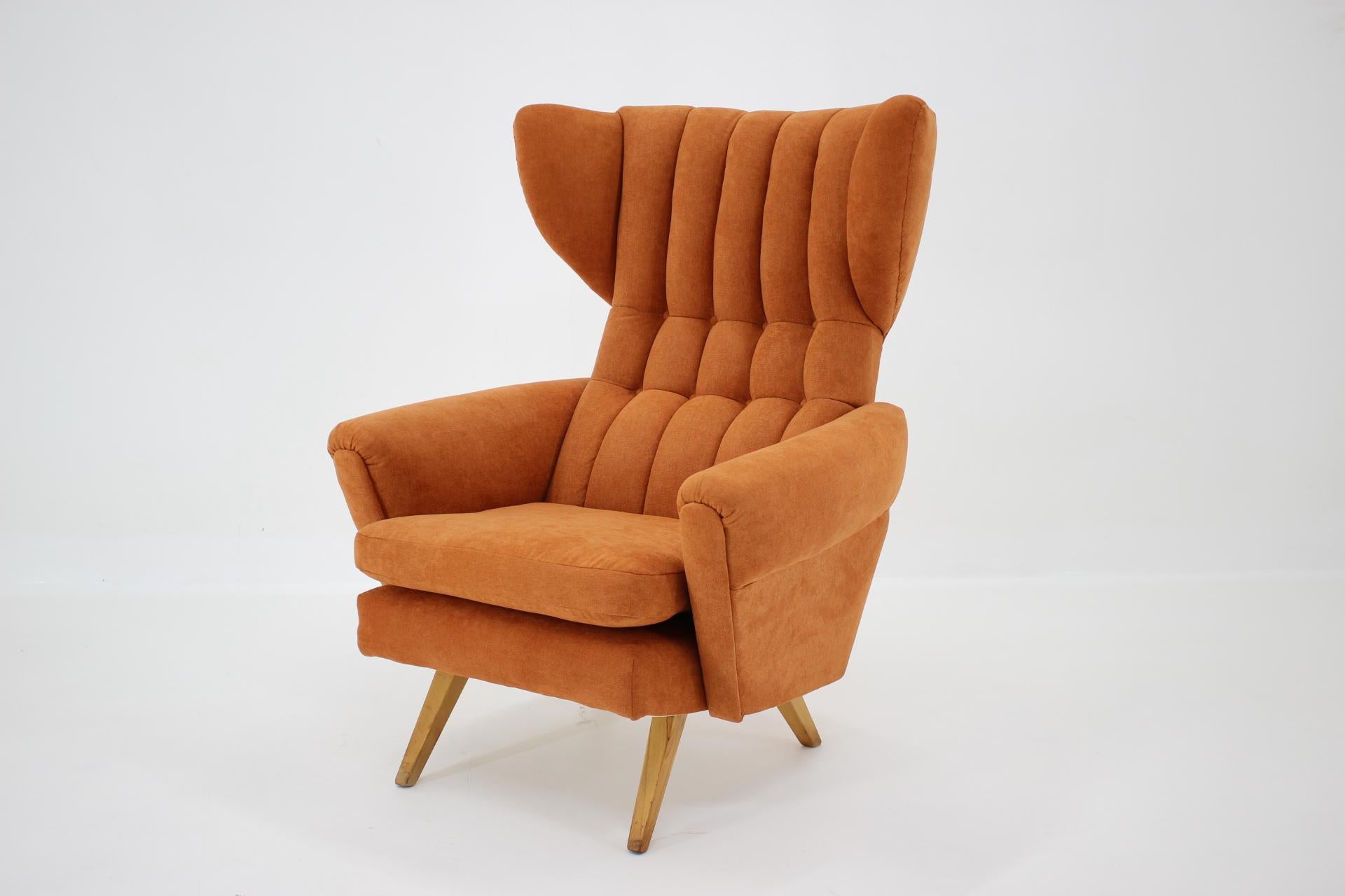 Mid-20th Century Midcentury Design Armchair / Czechoslovakia 1950s 'Renovated' For Sale