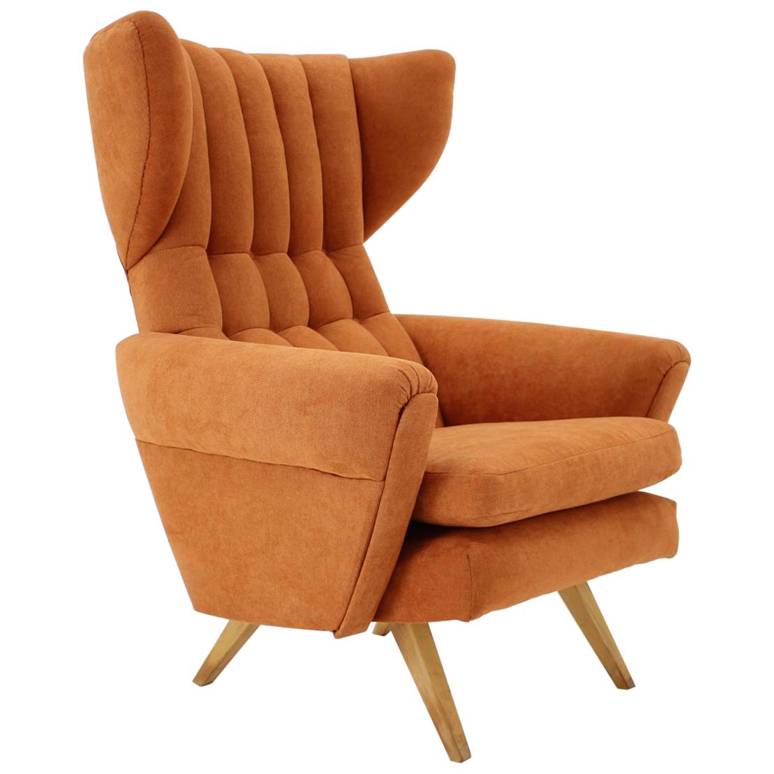 Midcentury Design Armchair / Czechoslovakia 1950s 'Renovated' For Sale