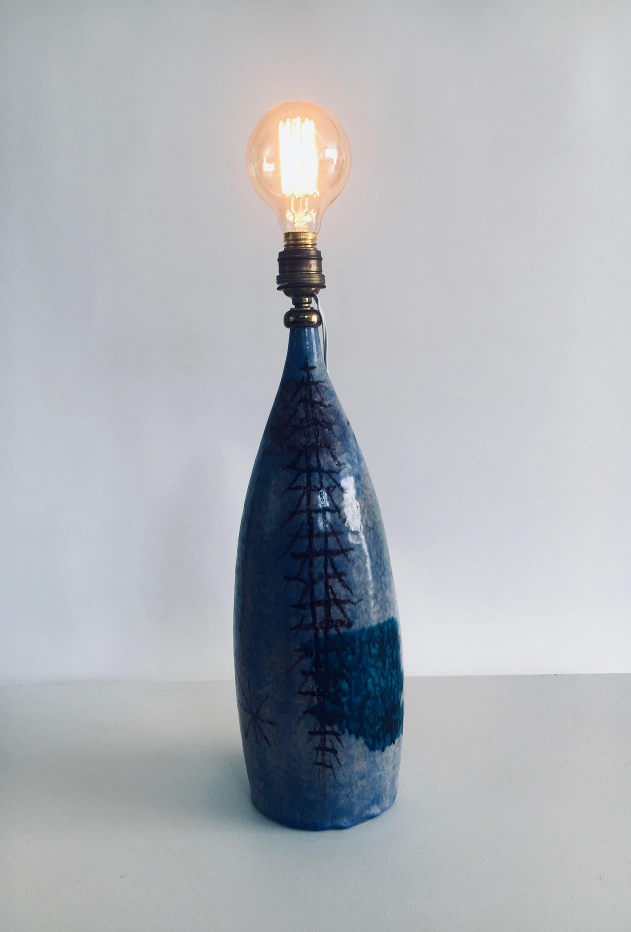 Midcentury Design Art Studio Keramische Tischlampe von CACF Faenza, Italien 1950er Jahre im Angebot 6