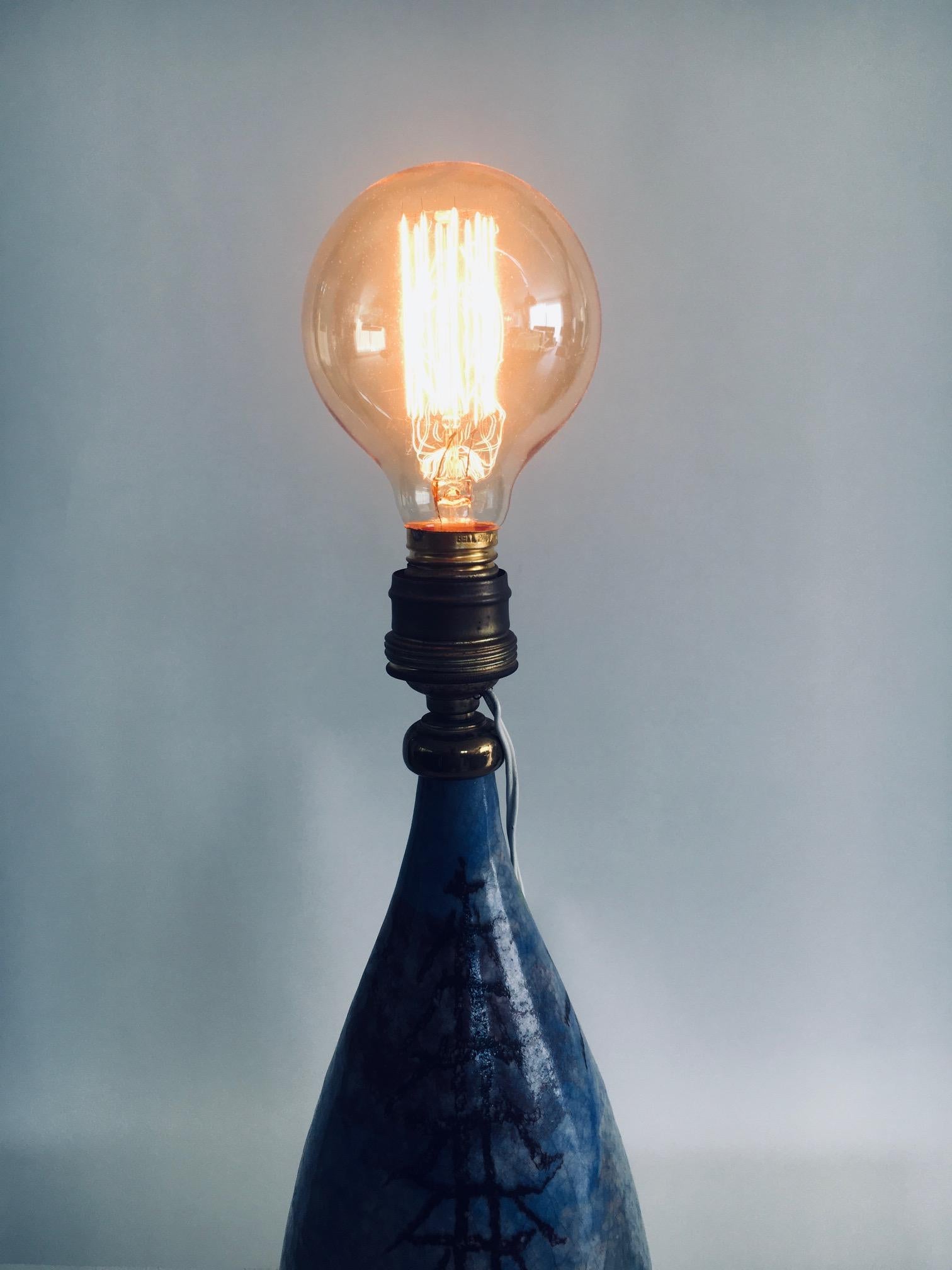 Midcentury Design Art Studio Keramische Tischlampe von CACF Faenza, Italien 1950er Jahre im Angebot 7