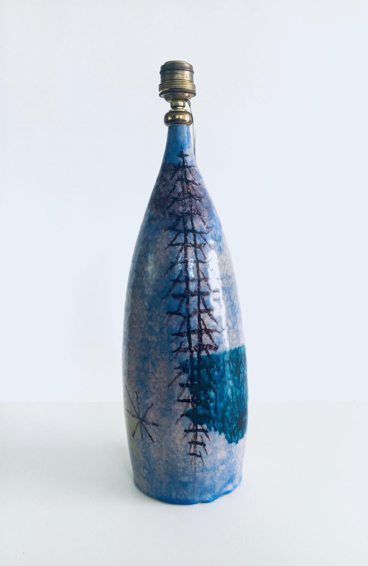 Midcentury Design Art Studio Keramische Tischlampe von CACF Faenza, Italien 1950er Jahre (Moderne der Mitte des Jahrhunderts) im Angebot