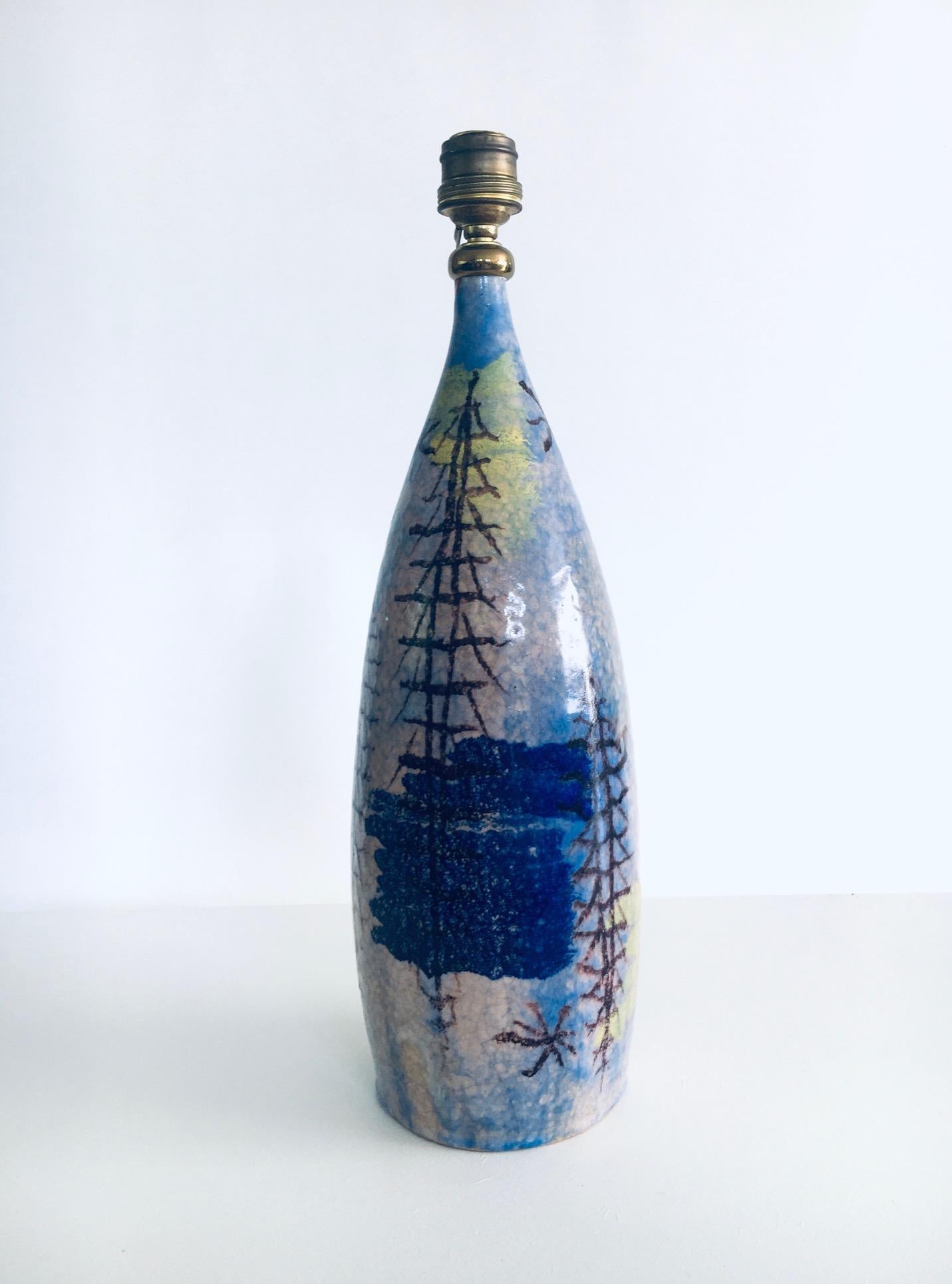 Midcentury Design Art Studio Keramische Tischlampe von CACF Faenza, Italien 1950er Jahre (Italienisch) im Angebot