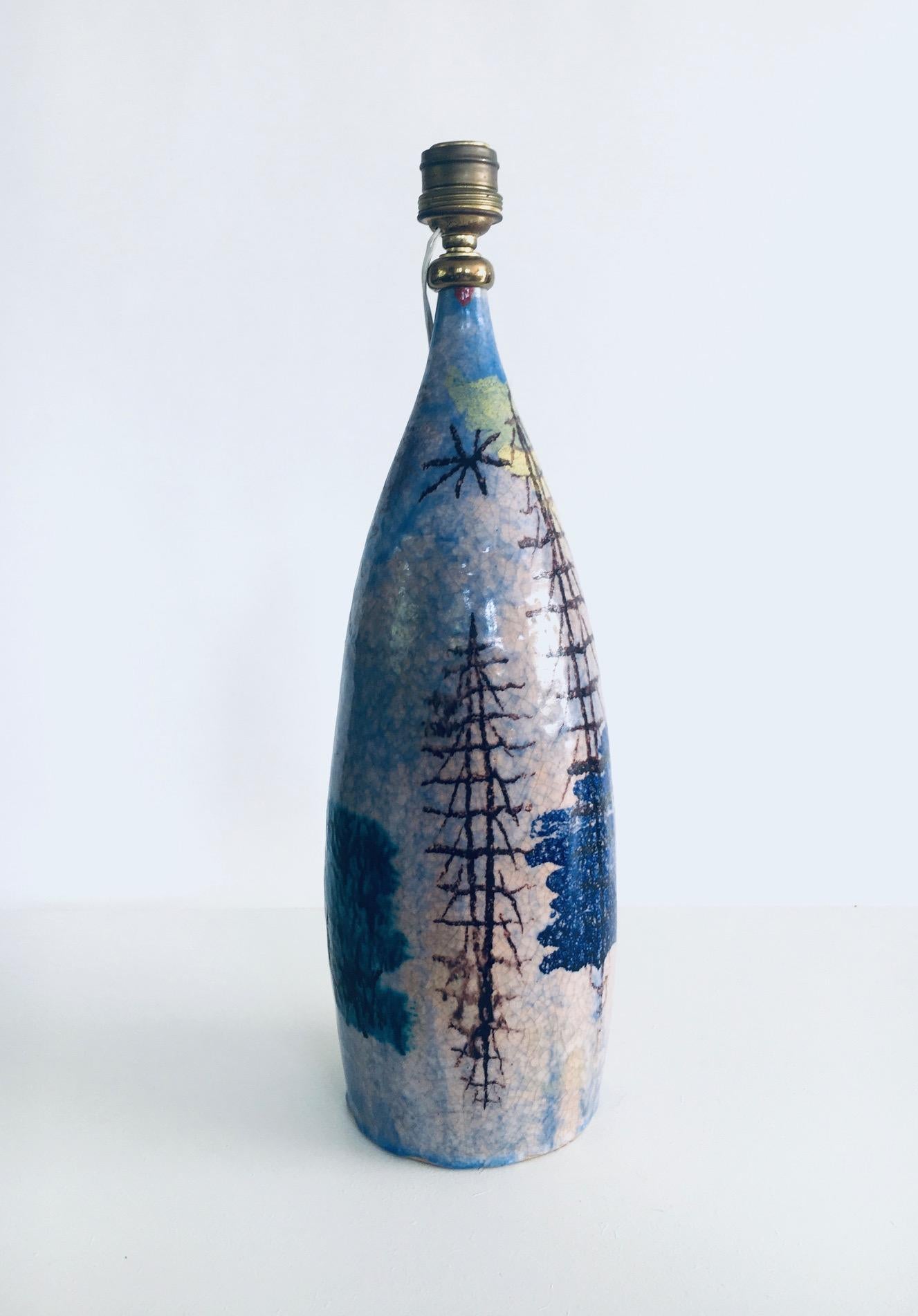 Midcentury Design Art Studio Keramische Tischlampe von CACF Faenza, Italien 1950er Jahre im Zustand „Gut“ im Angebot in Oud-Turnhout, VAN