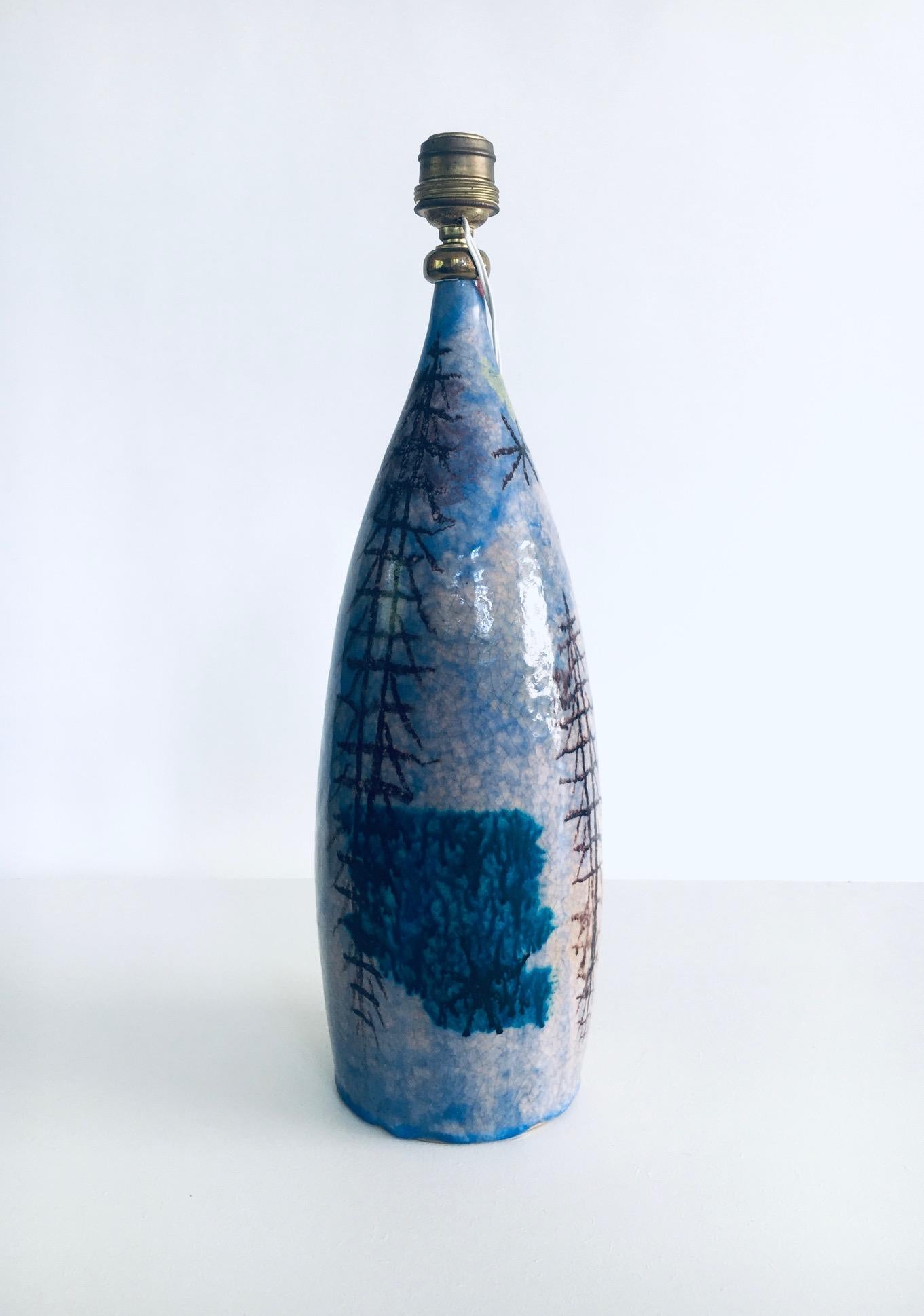 Midcentury Design Art Studio Keramische Tischlampe von CACF Faenza, Italien 1950er Jahre (Mitte des 20. Jahrhunderts) im Angebot