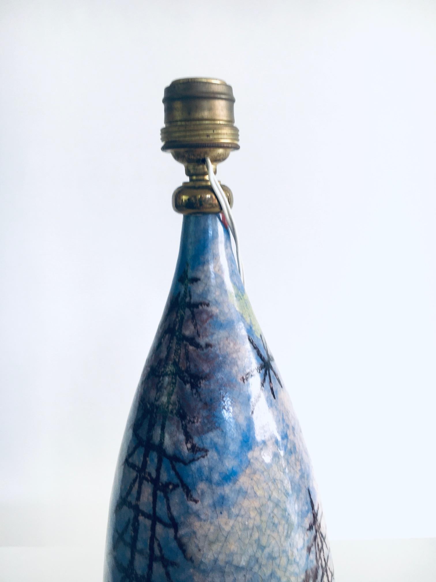 Midcentury Design Art Studio Keramische Tischlampe von CACF Faenza, Italien 1950er Jahre im Angebot 1