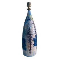 Lámpara de sobremesa de cerámica Art Studio de diseño de mediados de siglo de CACF Faenza, Italia Años 50