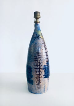 Midcentury Design Art Studio Keramische Tischlampe von CACF Faenza, Italien 1950er Jahre