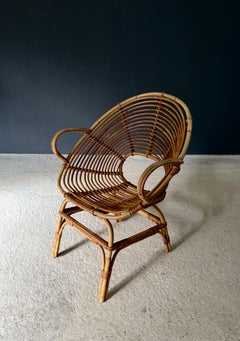 Midcentury Design Bamboo Pod Armchair, Italy 1960's