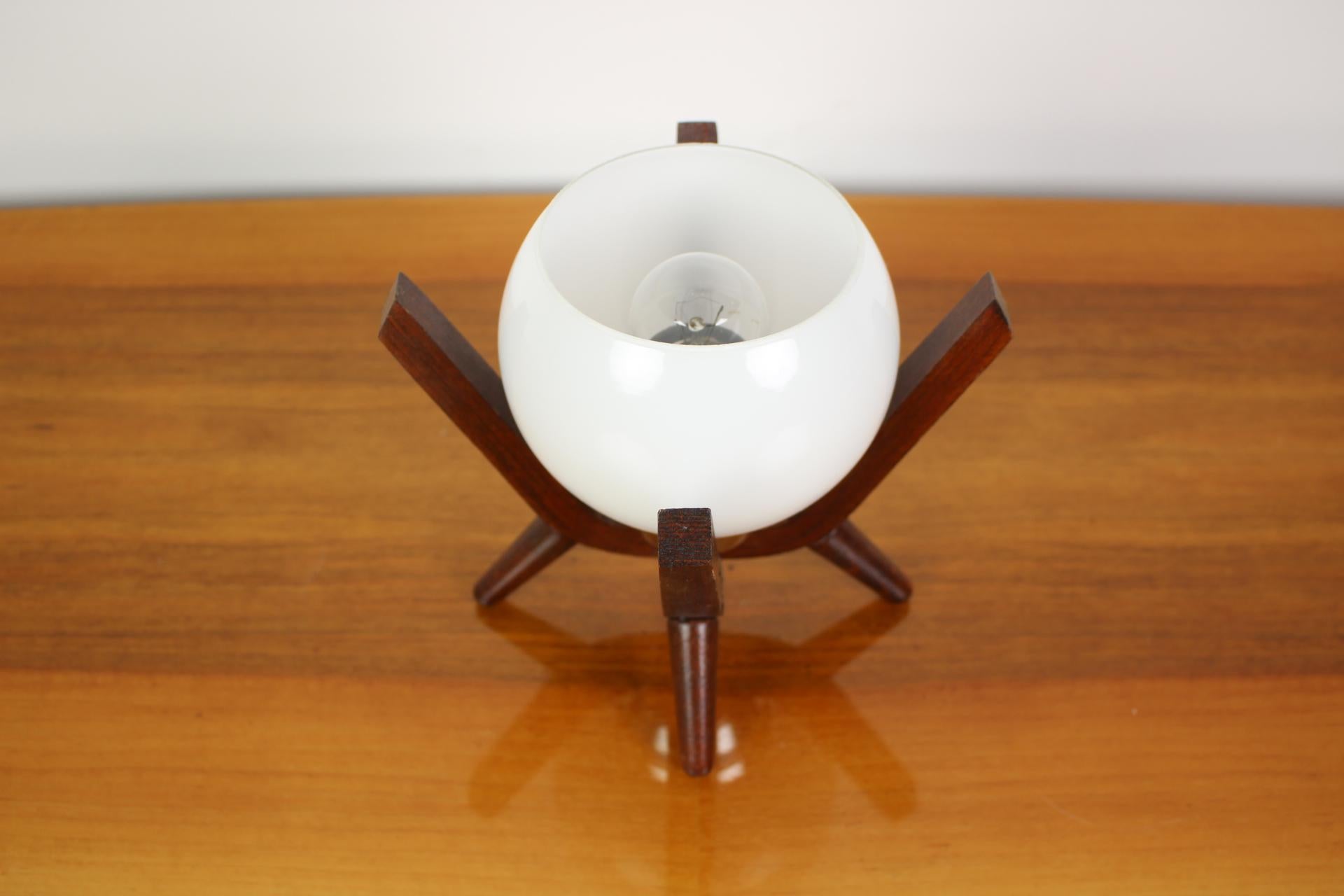 Mid-Century Modern Midcentury Design Bedside Table Lamp Dřevo Humpolec, 1970s For Sale