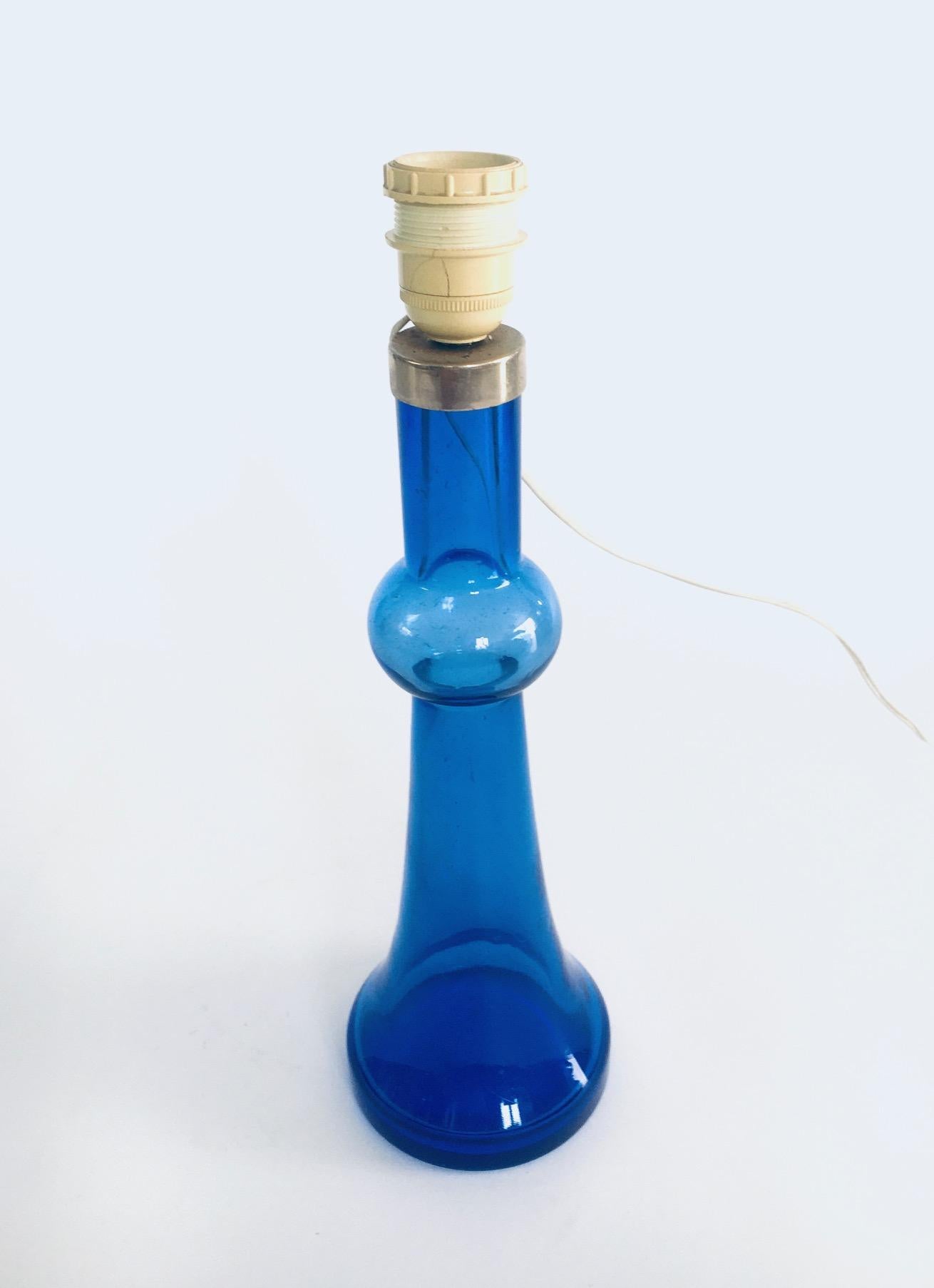 Dutch Midcentury Design Blue Glass Table Lamp by Nanny Still for Raak, 1960's For Sale