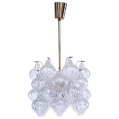 Midcentury Design Brass and Glass Light Tulipan by Kalmar from Vienna