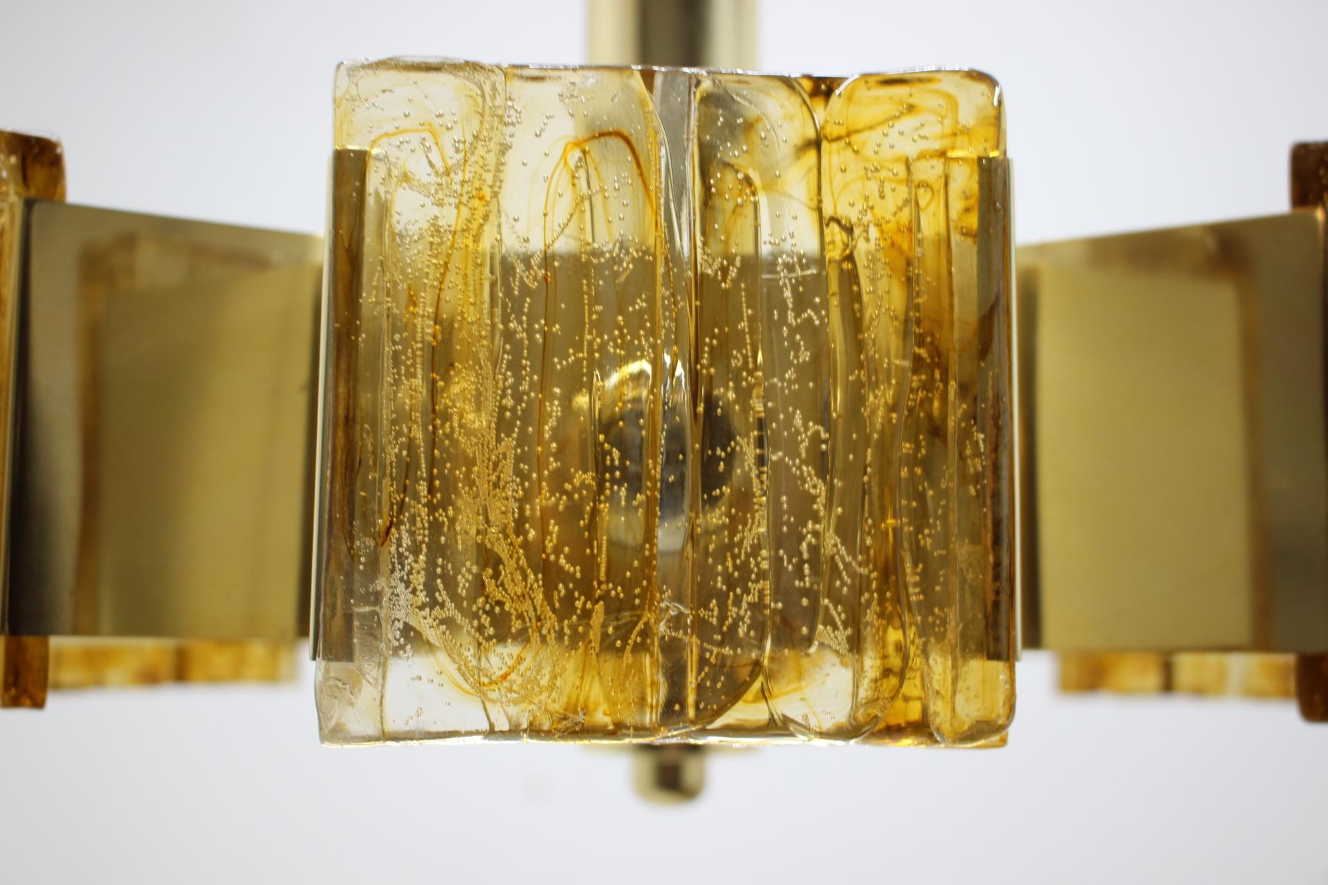 Late 20th Century Mid-Century Design Brass and Resin Pendant, 1970s / Hungary For Sale