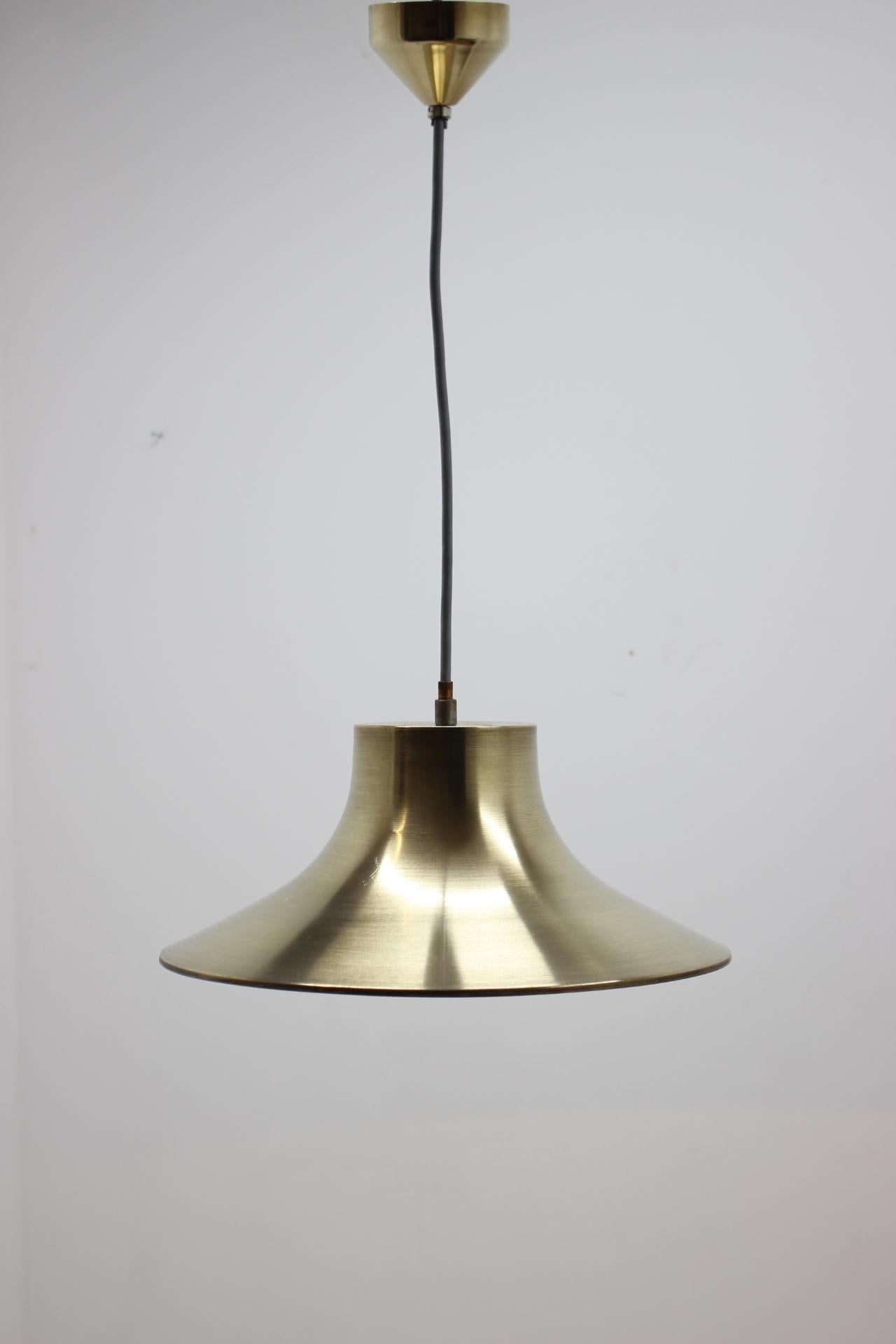 Space Age Mid-Century Design Brass Pendant by Napako, 1970s For Sale