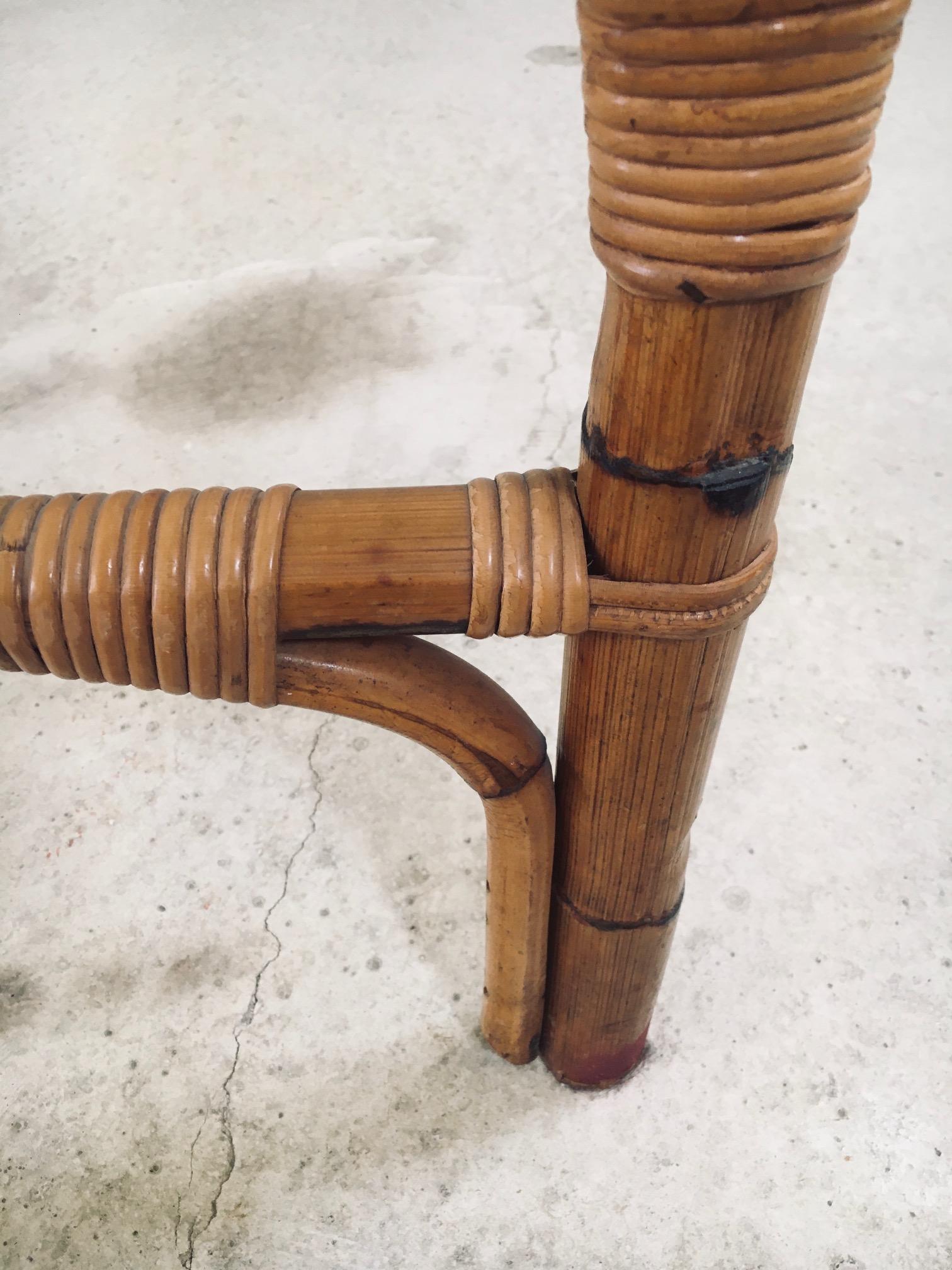 Mesa de comedor de bambú estilo Chippendale de diseño de mediados de siglo, Italia Años 60 en venta 13
