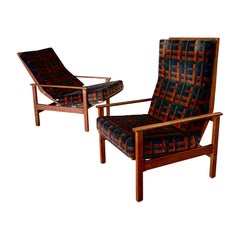 Midcentury Design Ebeniste Reclining Lounge Chair set, 1960's Belgium
