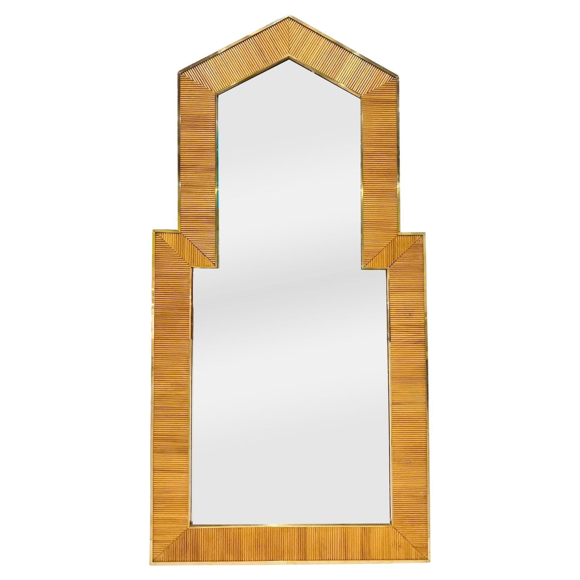 Midcentury Design Full Length Wood Floor Mirror