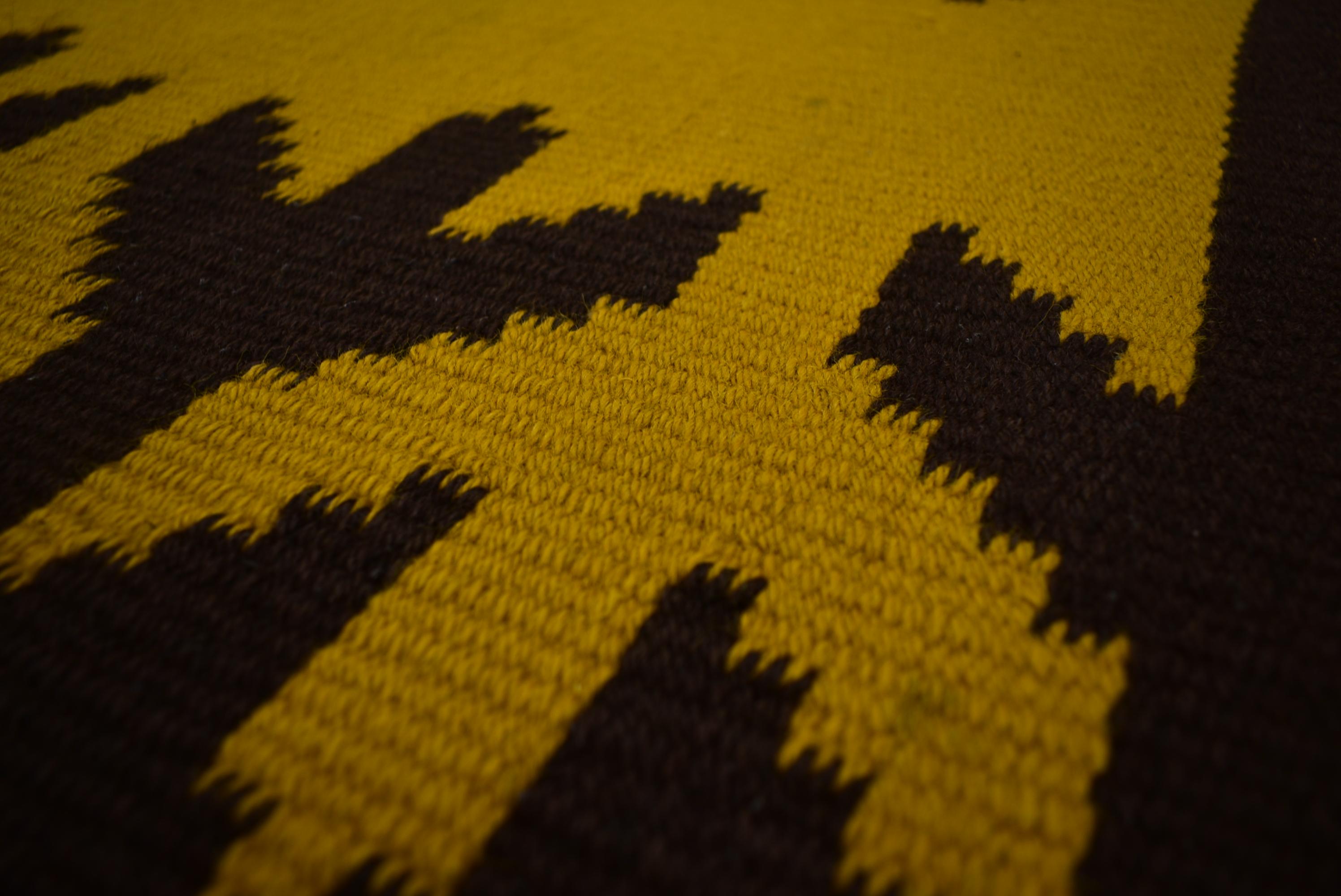 Wool Midcentury Design Geometric Rug / Carpet, 1970s / Czechoslovakia For Sale